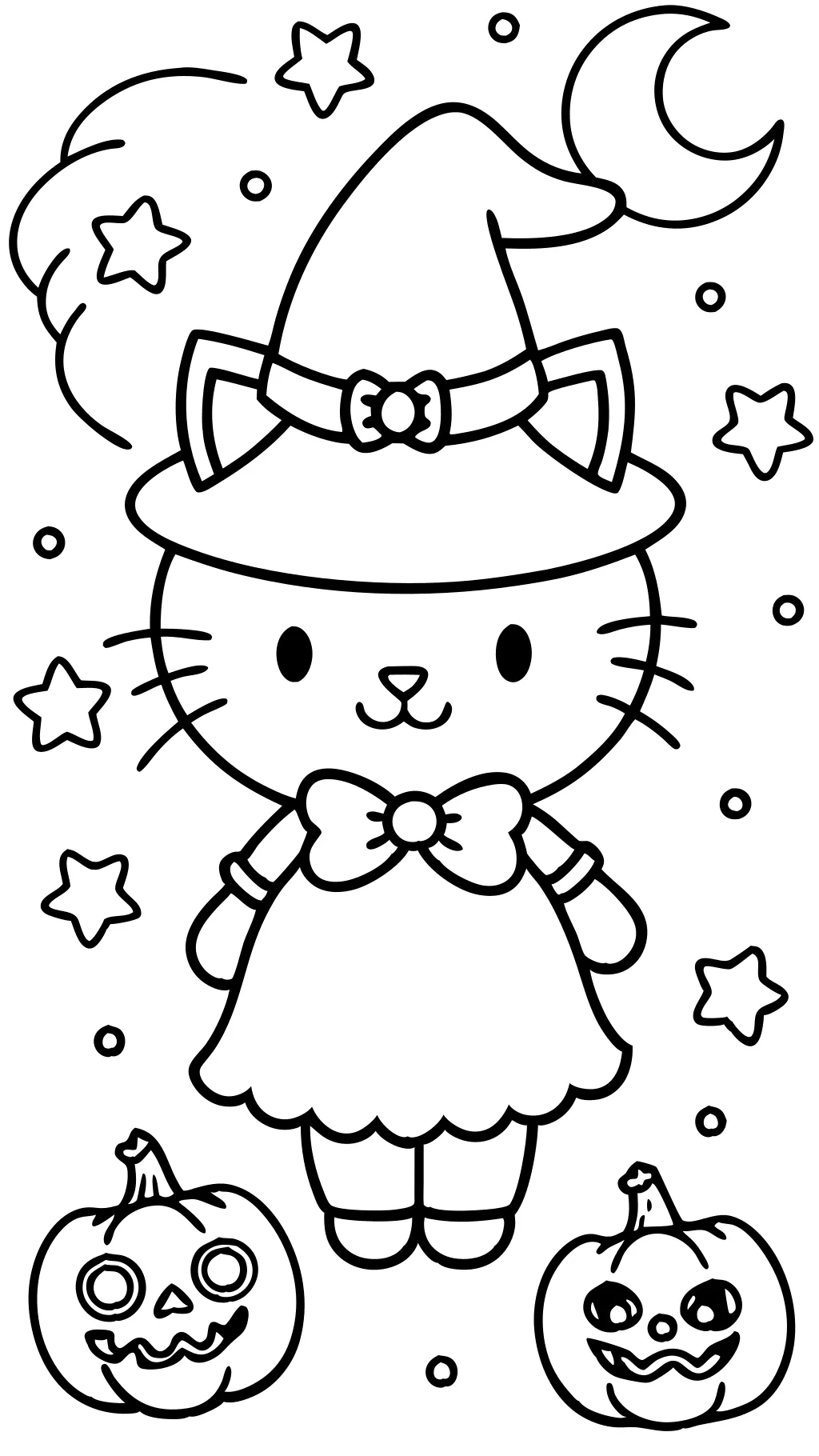 Hello Kitty coloriage halloween